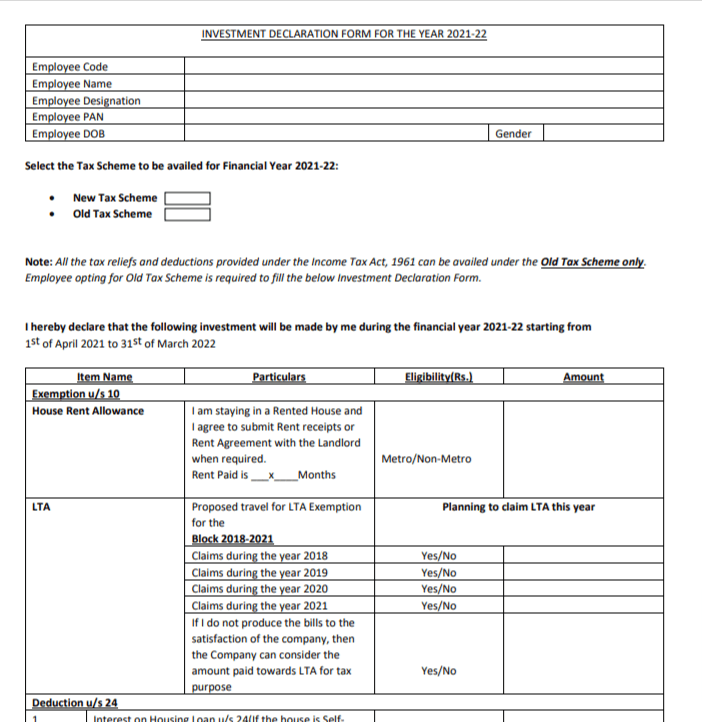 2023 Investment Declaration Form Fillable Printable Pdf Forms Www ...